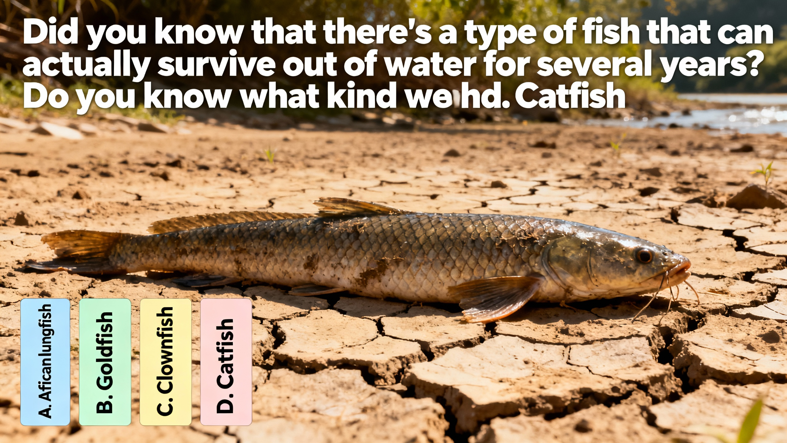 Did you know that there's a type of fish that can actually survive out of water for several years? Do you know what kind of fish it is and how it manages to do that? - Preview image
