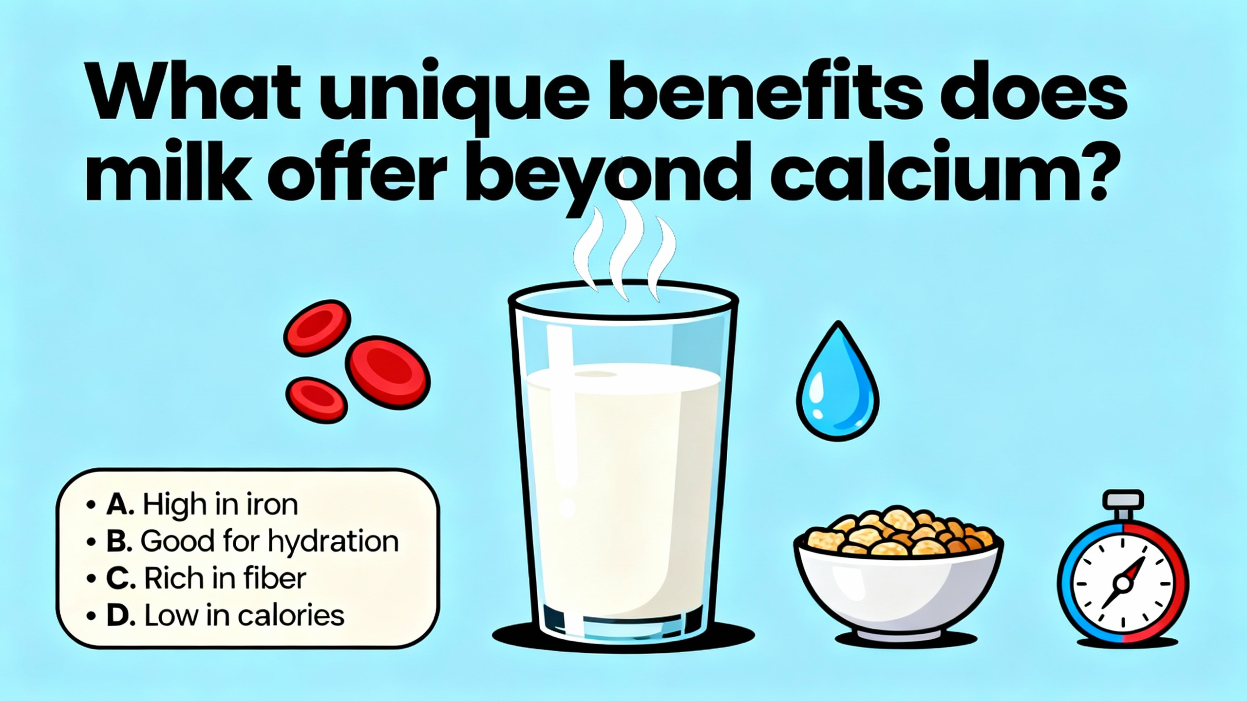 What unique benefits does milk offer beyond calcium? - Preview Image