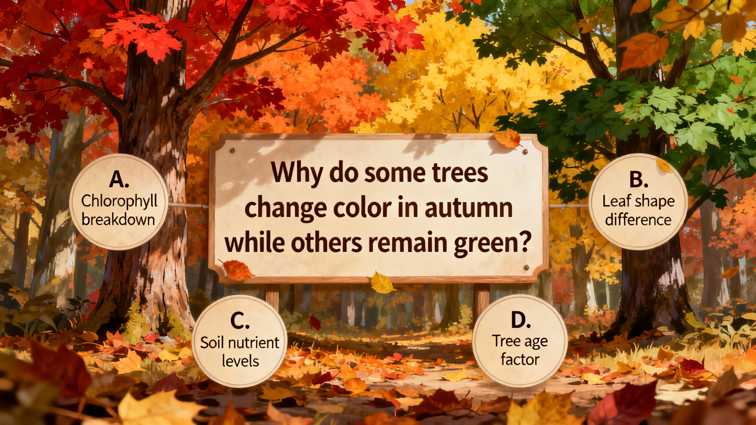 Why do some trees change color in autumn while others remain green? - Preview Image