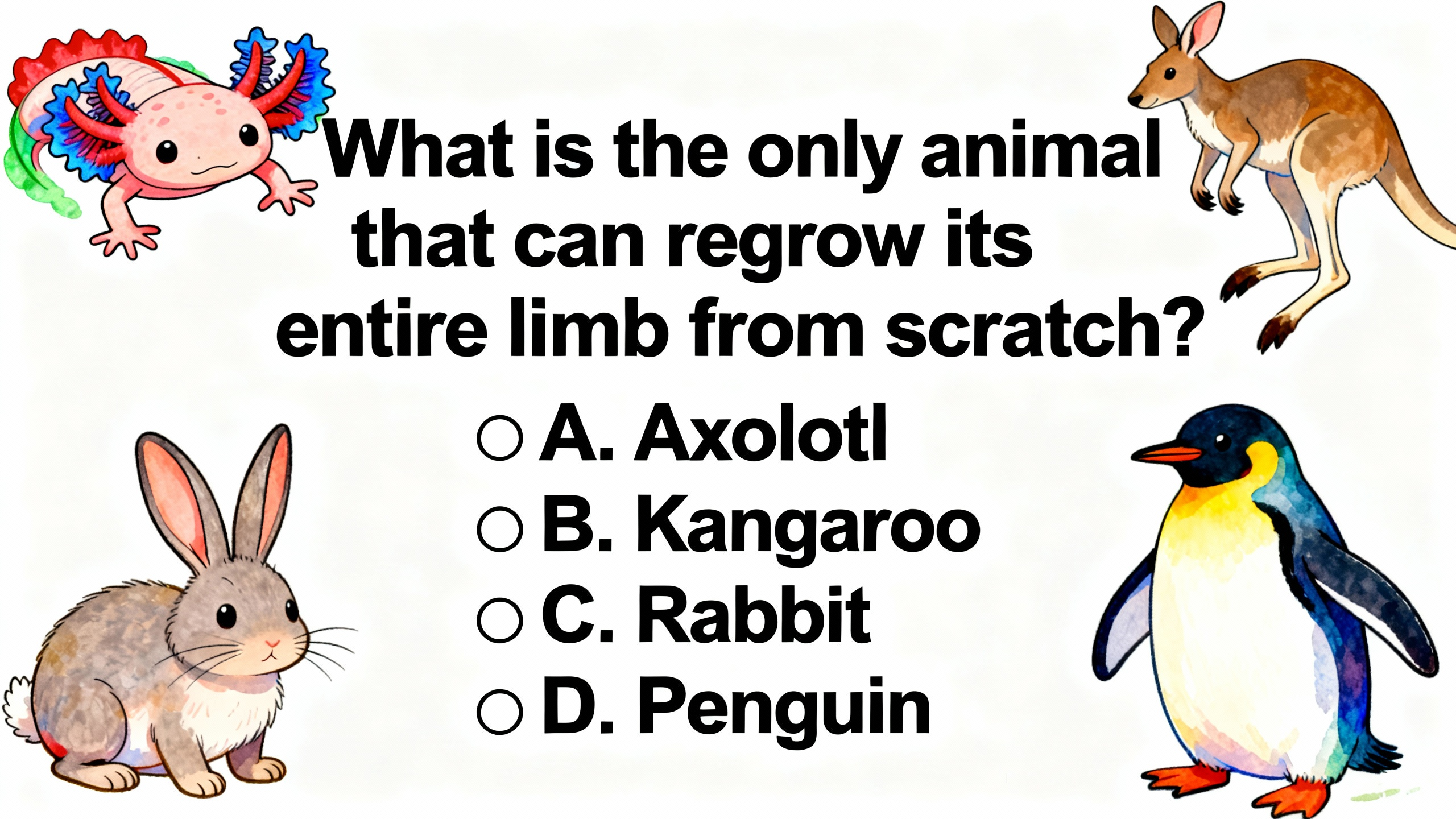 What is the only animal that can regrow its entire limb from scratch? - Preview image