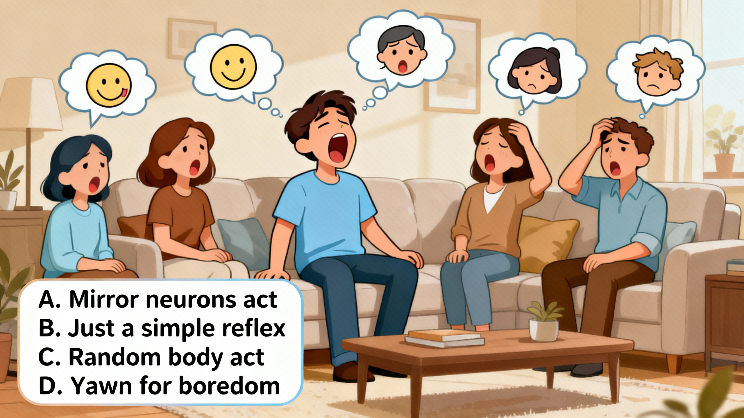 From a health science perspective, why do contagious yawns correlate with our ability to understand others’ emotions? - Preview image