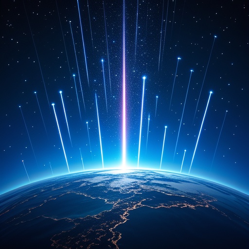 Meteors entering atmosphere