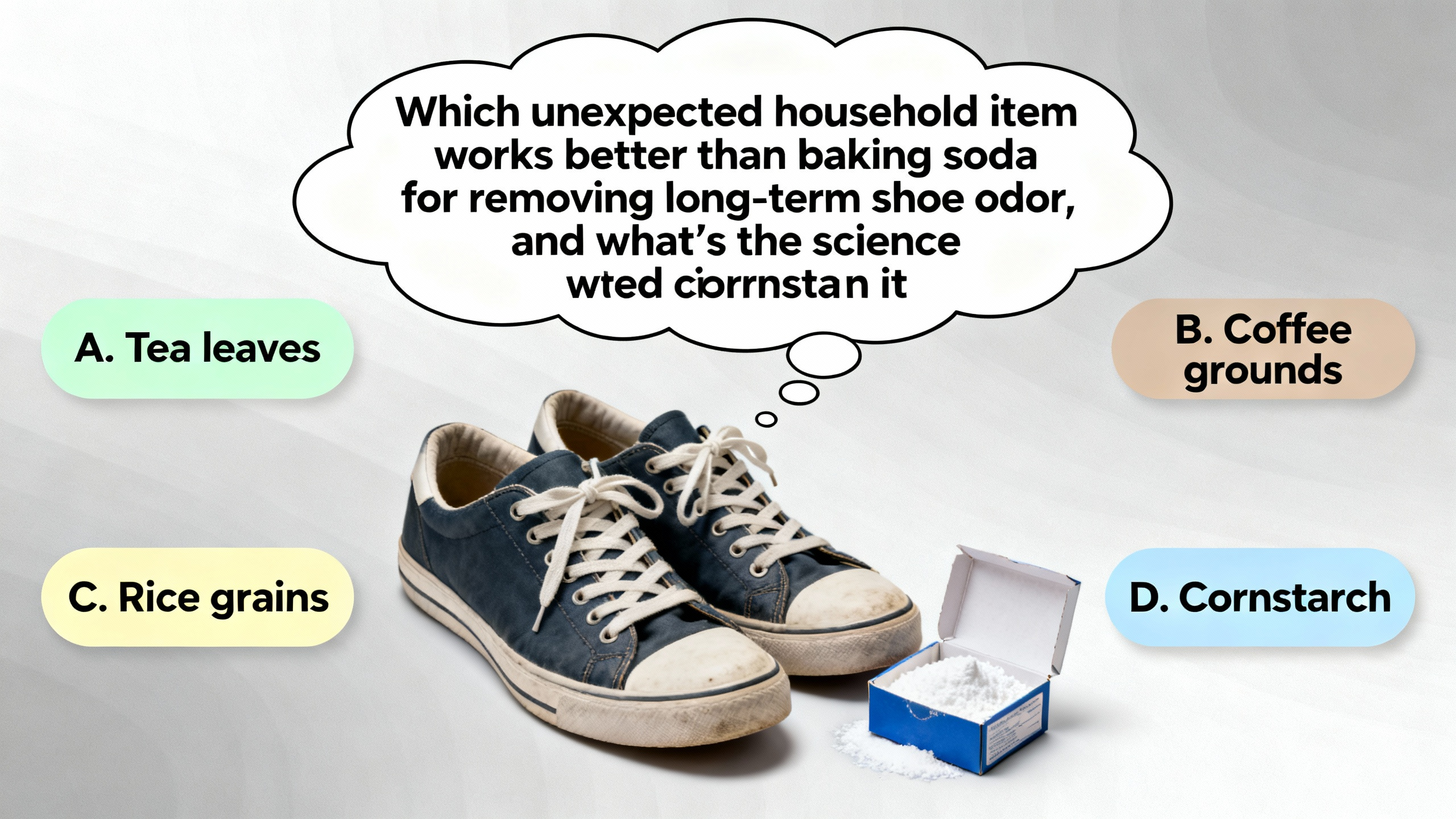 Which household item works better than baking soda for removing long-term shoe odor? - Preview Image