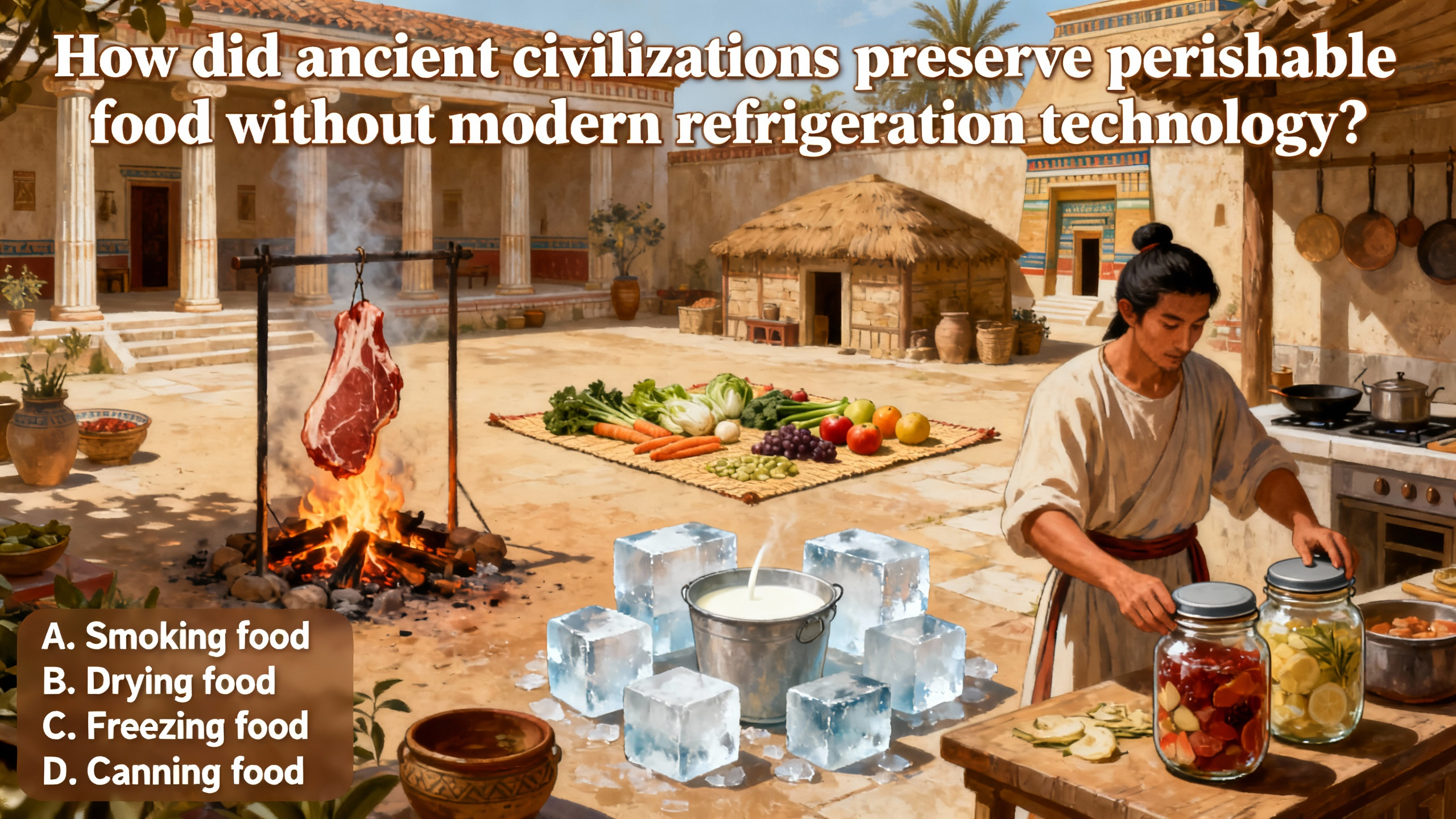 How did ancient civilizations preserve perishable food without modern refrigeration technology? - Preview image