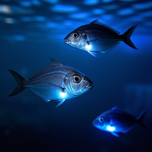 Fish using bioluminescence for communication and mating