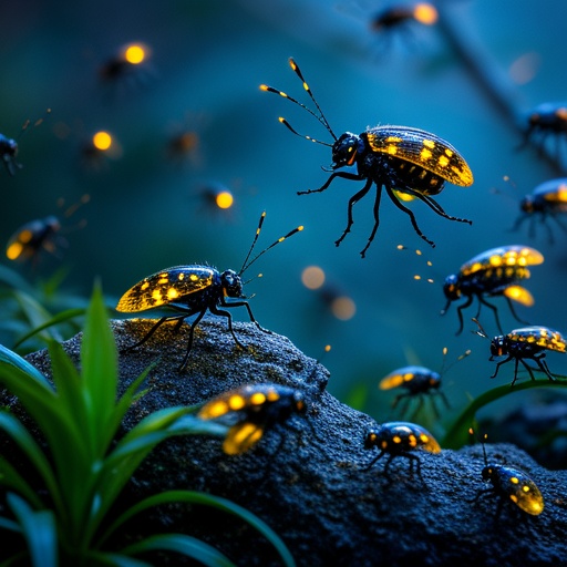 Fireflies avoiding predators