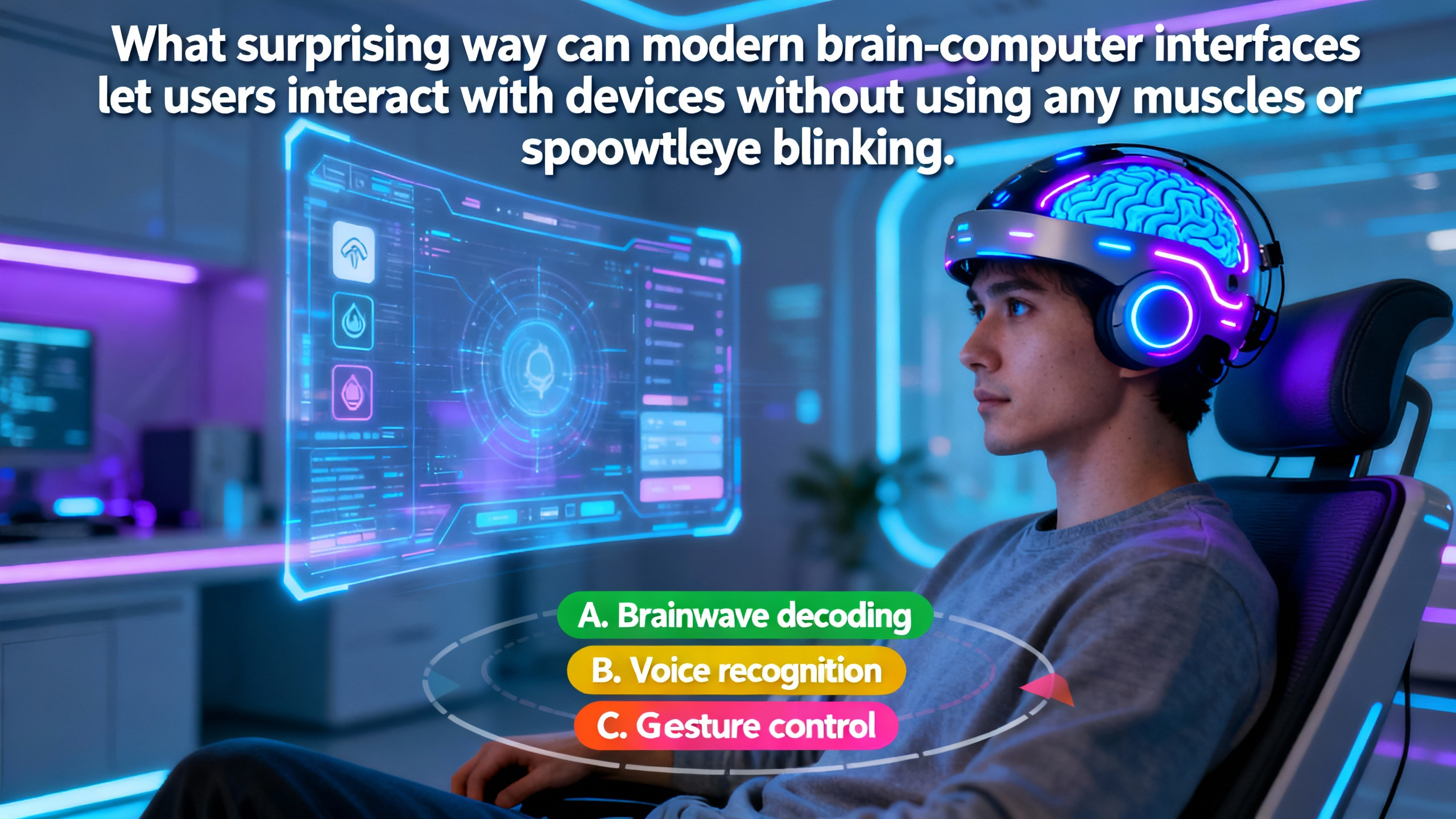 What surprising way can modern brain-computer interfaces let users interact with devices without using any muscles or spoken commands? - Preview image