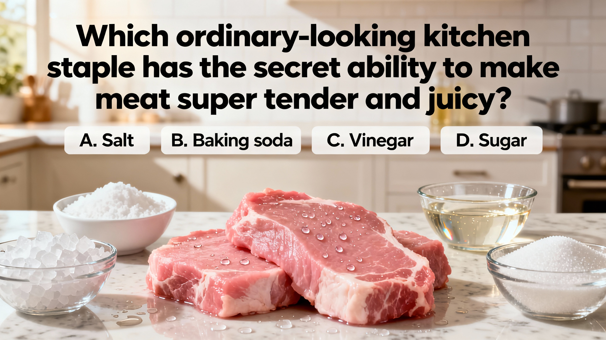 Which ordinary-looking kitchen staple has the secret ability to make meat super tender and juicy? - Preview image