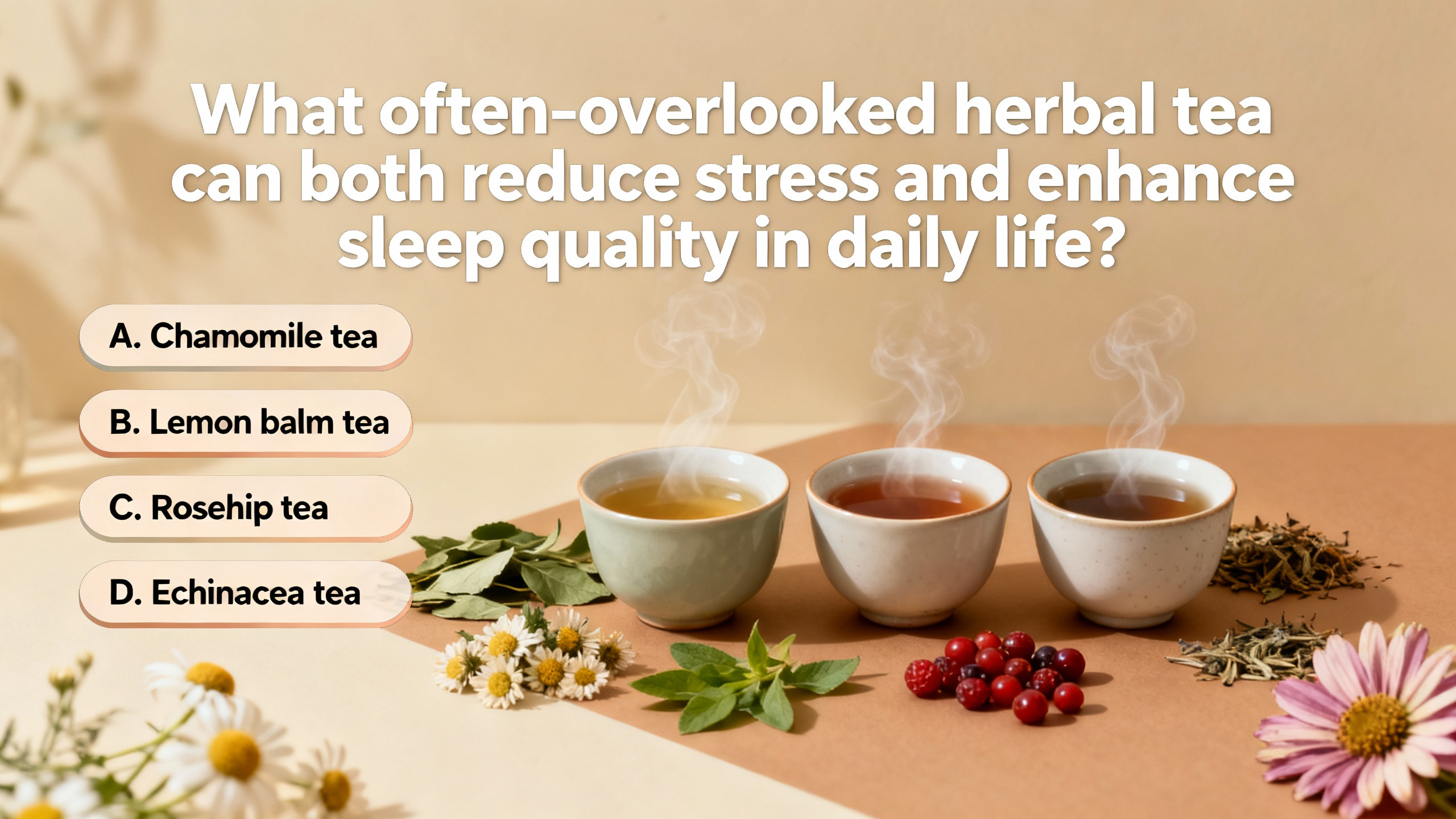 What often-overlooked herbal tea can both reduce stress and enhance sleep quality in daily life? - Preview image