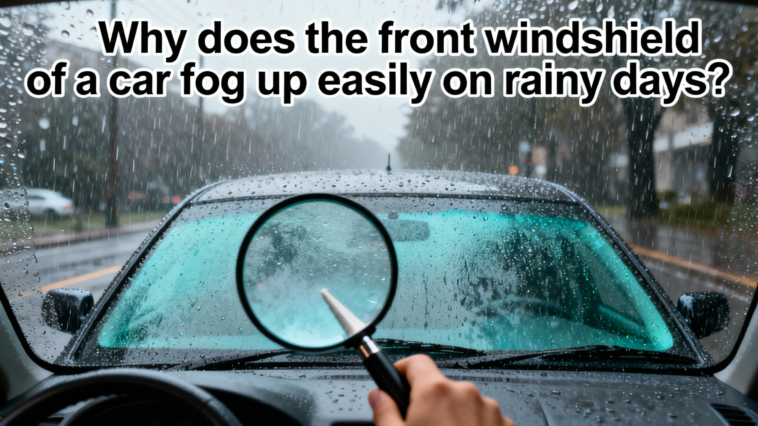 Why does the front windshield of a car easily fog up on rainy days? - Preview Image